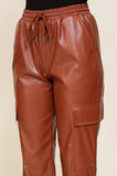 Cargo Faux Lather Pants