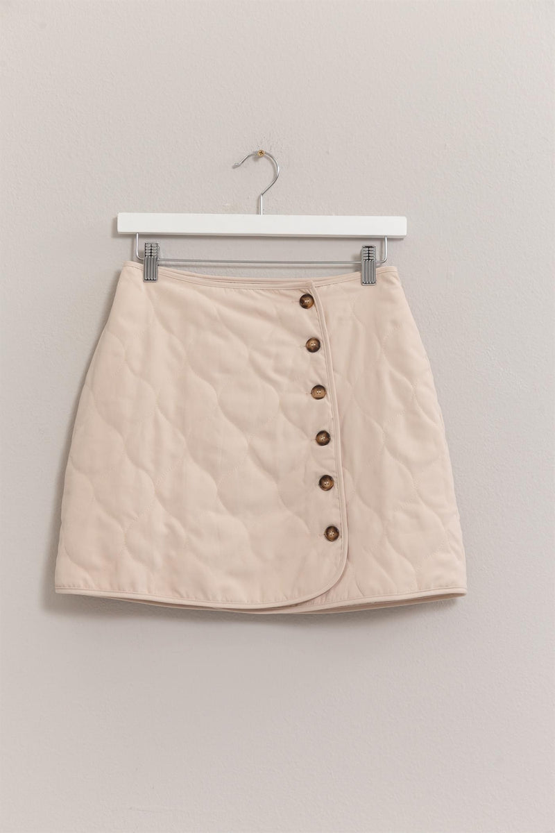 Kika button mini skirt mサイズ　beige Kika button mini skirt mサイズ beige ANDMARY】Kika button mini skirt