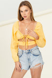 Mia Long Sleeve Cropped Blouse