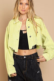 Lime Cropped Corduroy Jacket