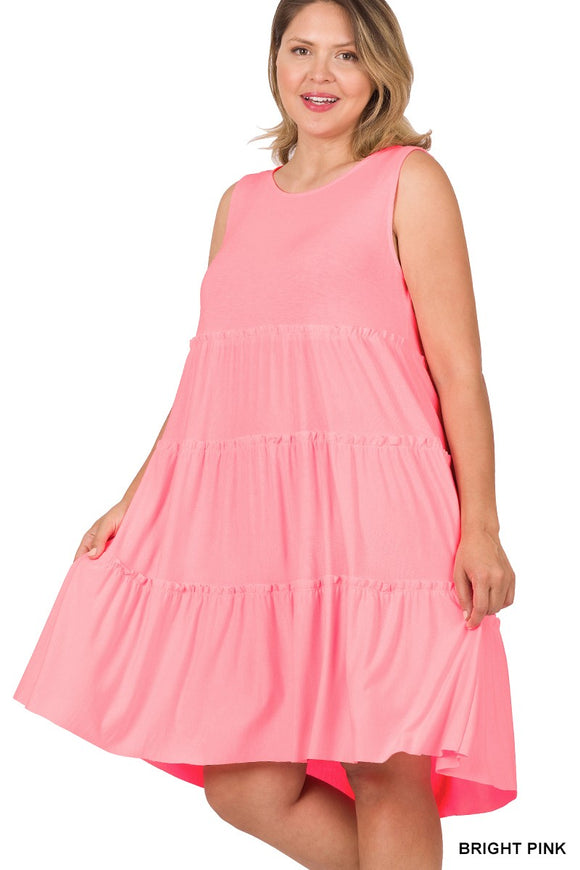 Curvy Girl Bright Pink Dress