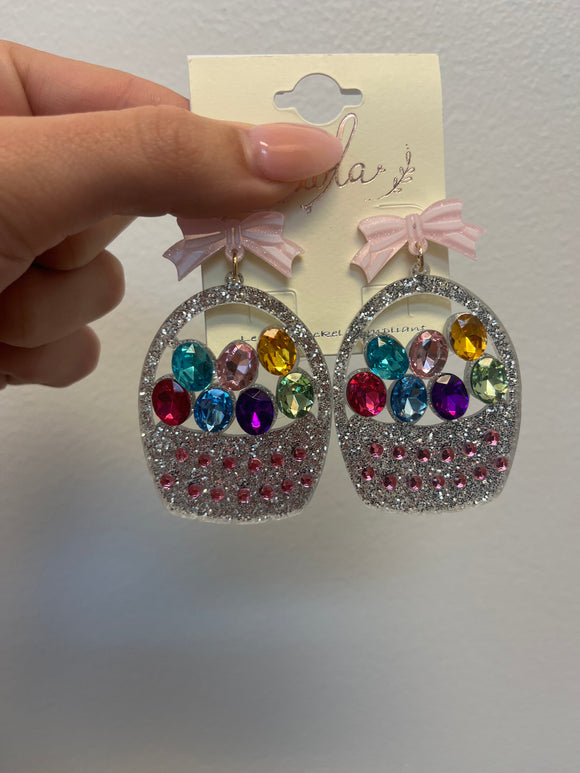 Easter basket earrings