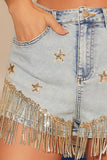 Gameday Sequin Fringe Shorts