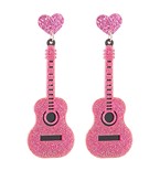 Heart Acoustic Guitar Earrings