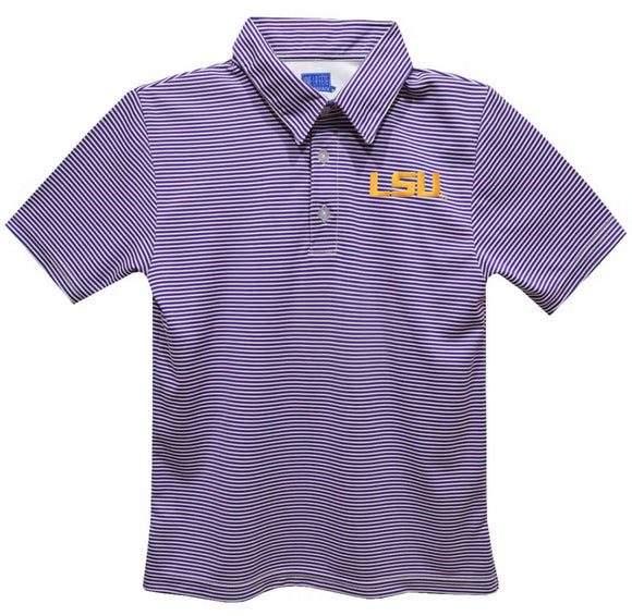 Kids LSU Striped Polo Shirt - Main Image