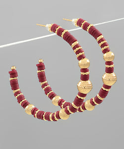 Garnet and Gold Hoops