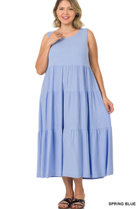 Curvy Spring Blue Dress