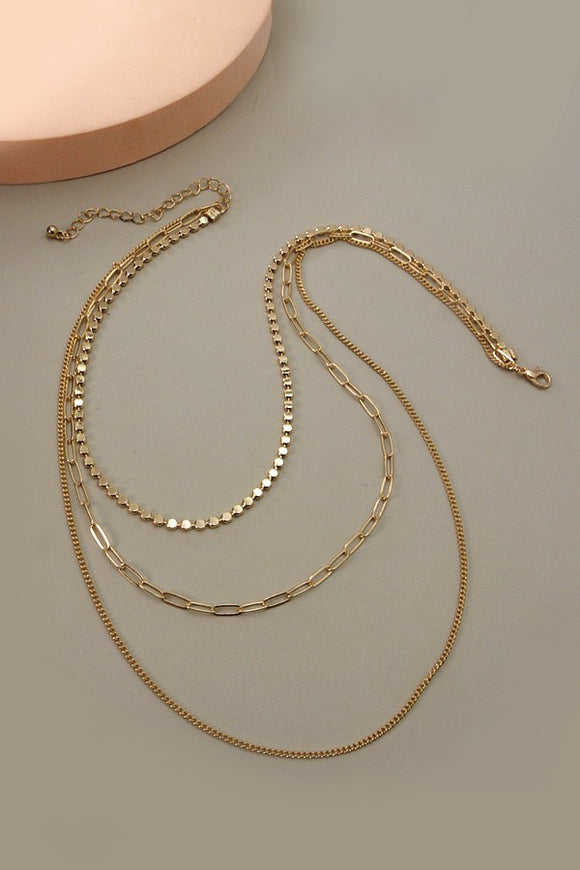 Unique Gold Chain Multi Layer Necklace