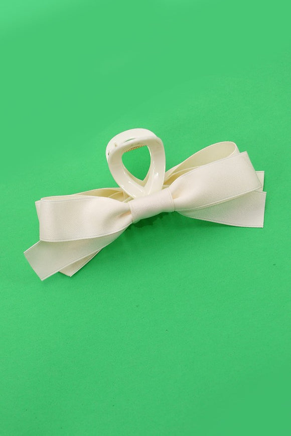 Silky Ribbon Bow Claw Clip