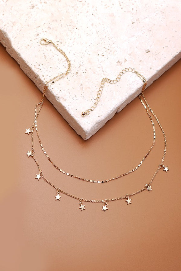 Gold Starry Double Layer Necklace
