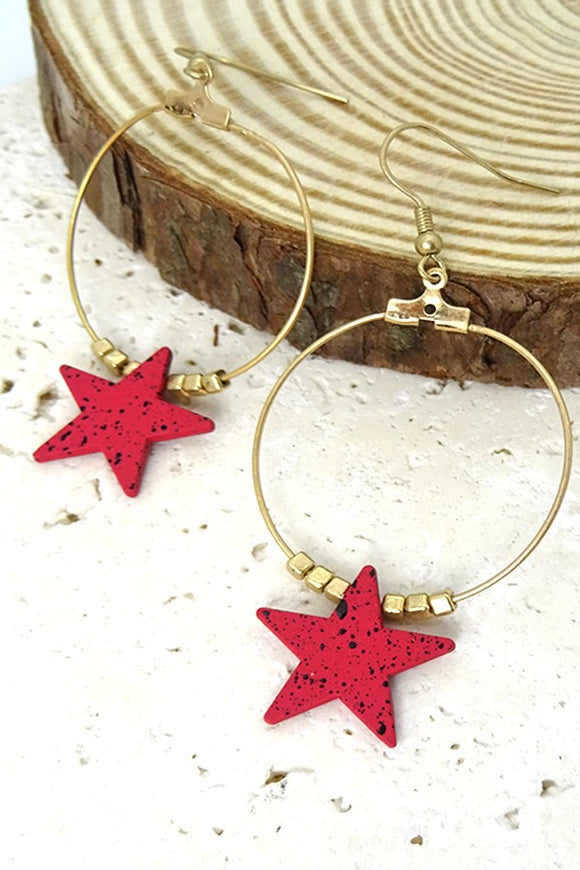 Red Starry Earrings